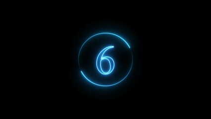 abstract glowing neon count down number illustration background