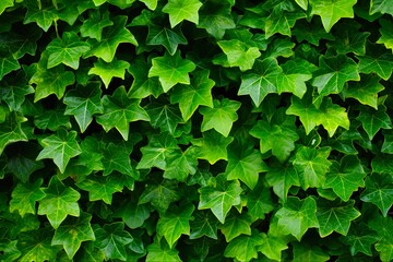 Fototapeta na wymiar Leafy Green Hedera Background for Garden or Nature Theme Design. Generative AI