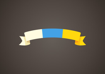 Ribbon with flag of Canary Islands