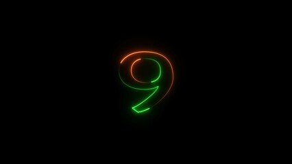 abstract glowing neon count down number illustration background