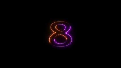 abstract glowing neon count down number illustration background