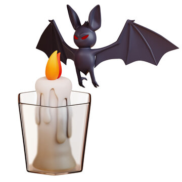recommend clip art: Halloween bet on transparent background. 3D render