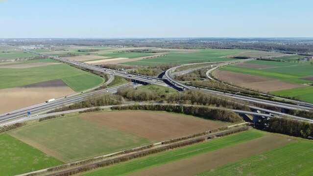 Neu-Ulm, Bayern: Das Autobahnkreuz Ulm-Elchingen