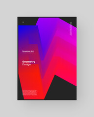 Abstract Posters Design. Vertical A4 format. Modern placard. Strict and discreet brochure. Colorful 3d form composition