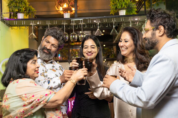 Indian people enjoying party at restaurant