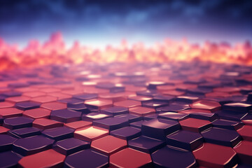 Digital colorful hexagon abstract background