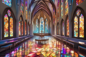 interior of church.Generative Ai