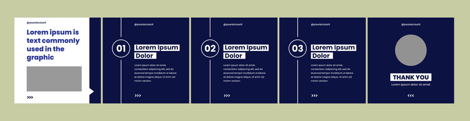 carousel template for social media posts in dark theme © Rozin