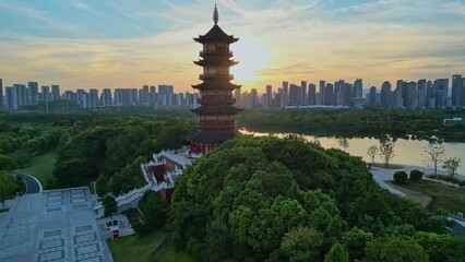 Wanshou Pagoda, Nanchang, China, ancient architectural pagoda