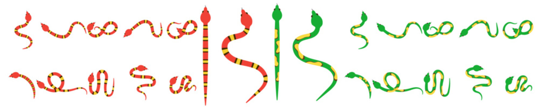 cute cartoon snake red and green 