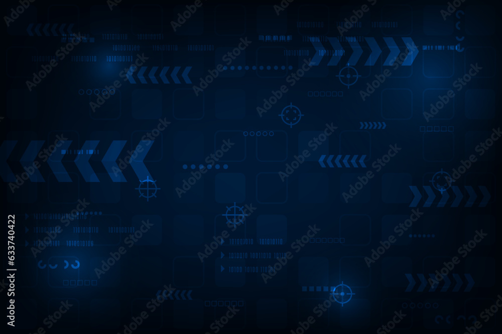 Aufkleber vector abstract hi tech line circuit technology with square shape geometric futuristic background.