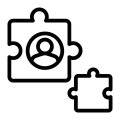 puzzle line icon