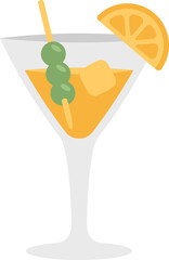 Simple Fresh Orange Cocktail Illustration