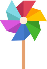 Cute Paper Windmill Illustration