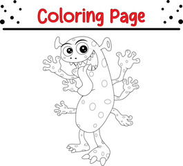 Happy Halloween coloring page for children. Halloween illustration coloring book.