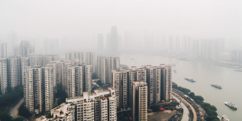 Hangzhou aerial view - Generative AI