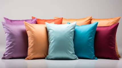 colorful pillows on white background
