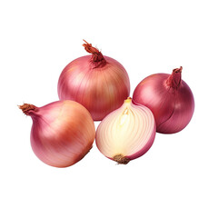 Isolated onions with clipping path on transparent background