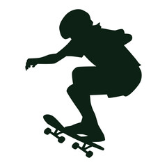 Fototapeta na wymiar Free vector hand drawn skateboard silhouette