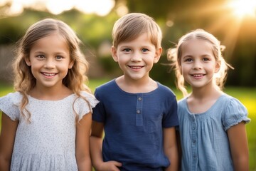 portrait of three children