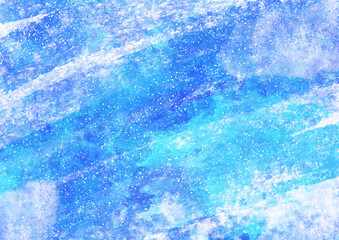 青と水色の吹雪のようなざらざらした背景素材