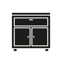 Cabinet black glyph icon on white background