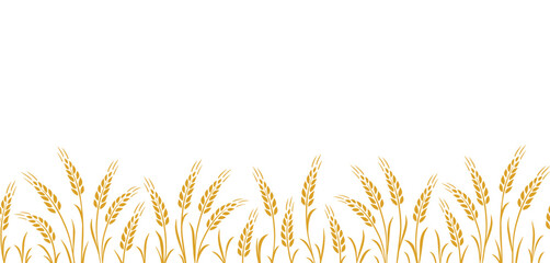 food background with seamless pattern wheat stalks - 633750482