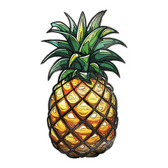 Pineapple Watercolor Illustration