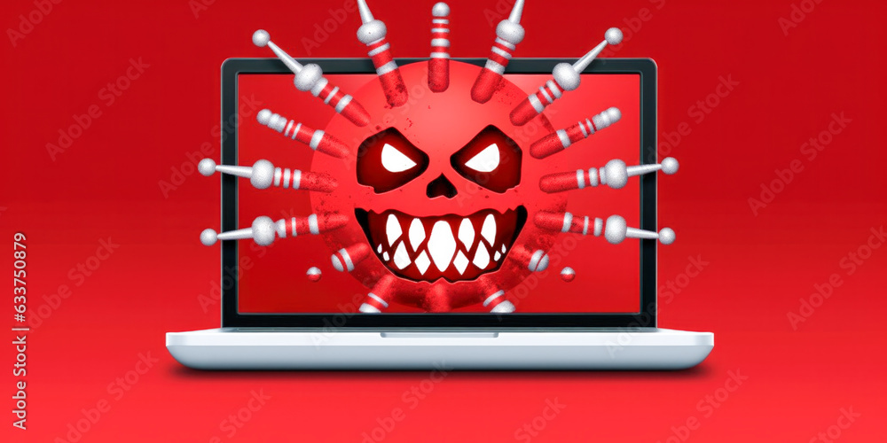 Poster malware computer virus concept illustration - generative ai