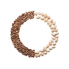 Obraz premium Unpolished lentil split seeds on transparent background