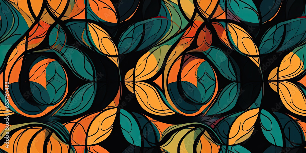 Poster A colorful background with shapes and colors - Generative AI
