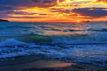 Fototapeta premium sunset on the beach