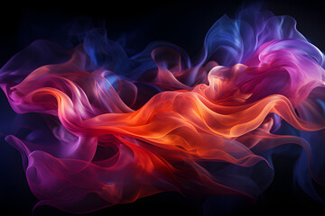 abstract futuristic background, yellow, blue, colorfull smoke