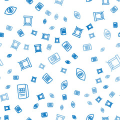 Set line Gold bars 24k, Eye with dollar and mine on seamless pattern. Vector