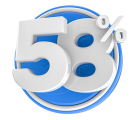 Label Number 3D White With Blue