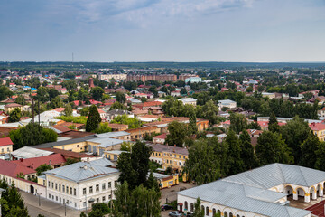 Fototapeta na wymiar Yelabuga city from a bird's eye view