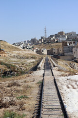 Amman, Jordan (Hedjaz Jordan Railway) An old Turkish Ottoman steam train in Jordan