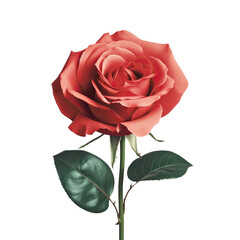Red rose with transparent background