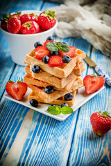 Waffles with berries.