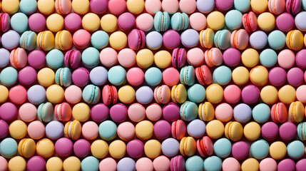 Close up colorful macarons dessert with vintage pastel tones as a background