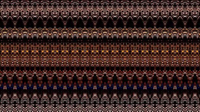 3D shining bright dots set colorful line wave motion, on black background	