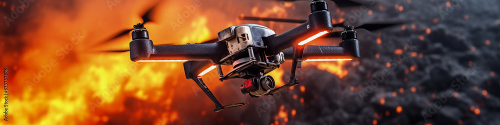Poster Drone activity in the sky - Generative AI