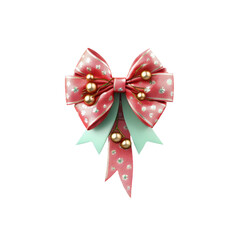 Christmas tree branch adorned with a bow