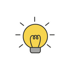 The light bulb is full of ideas And creative thinking, analytical thinking for processing. Light bulb icon vector. ideas symbol illustration.
