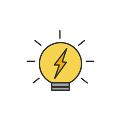 The light bulb is full of ideas And creative thinking, analytical thinking for processing. Light bulb icon vector. ideas symbol illustration.
