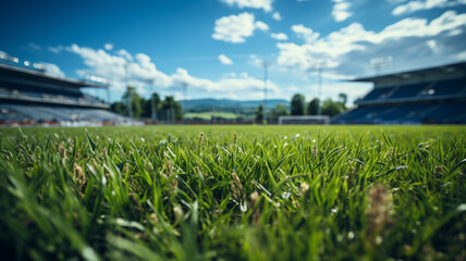 football stadium with blue sky