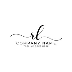 RL or rl letter mark abstract calligraphy vector logo design