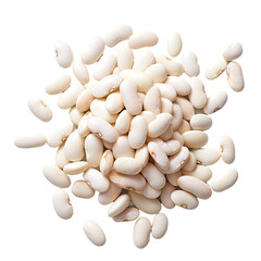 Isolated pile of white beans