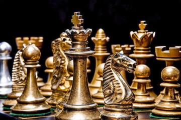 Fototapeta na wymiar Playing chess game - Generative AI