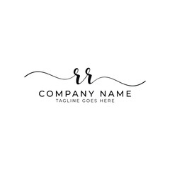 RR or rr letter mark abstract calligraphy vector logo design